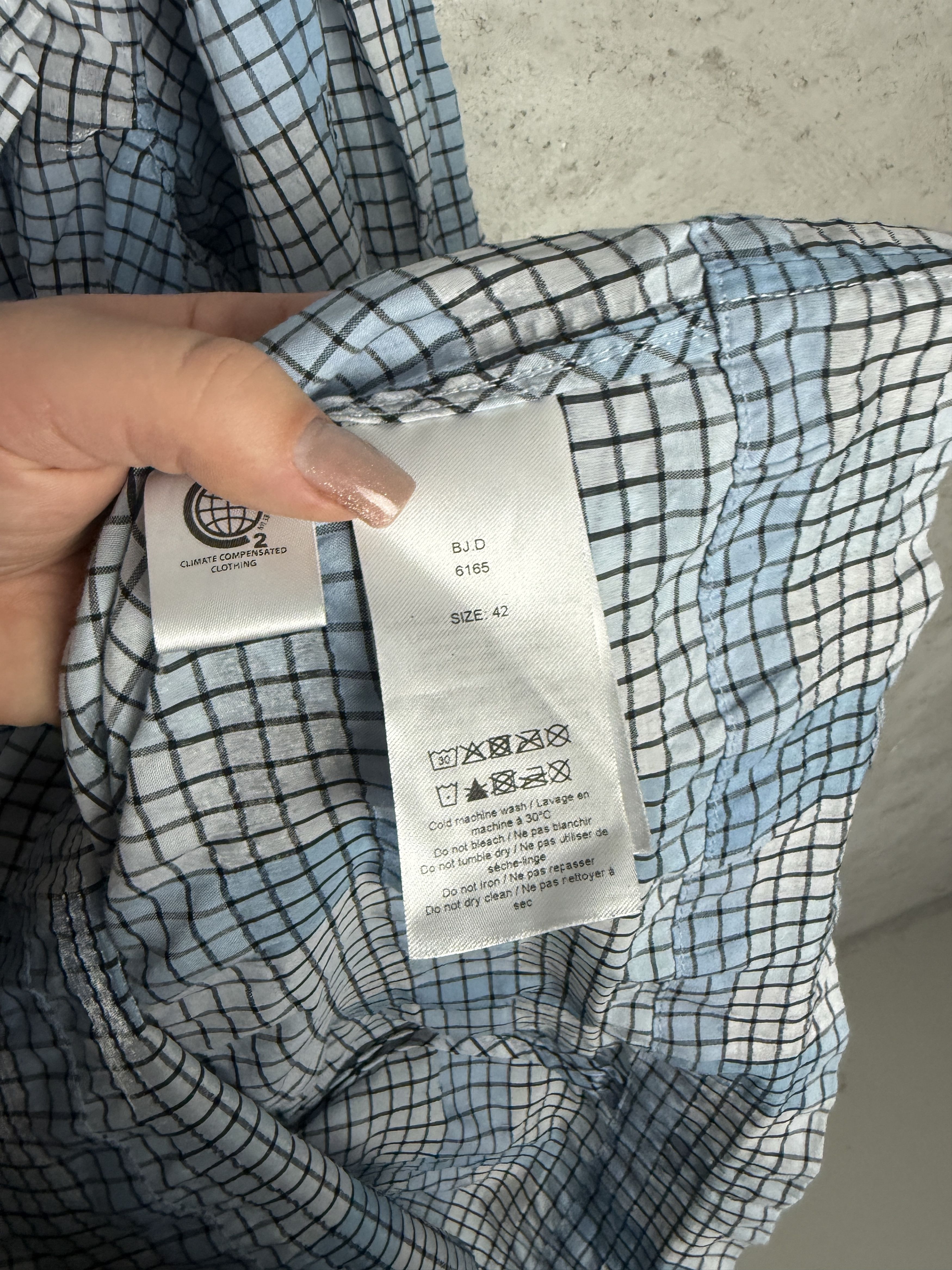 Ganni Ganni Seersucker Check Mini dress blue casual scandi Size M / US 6-8 / IT 42-44 - 6 Thumbnail