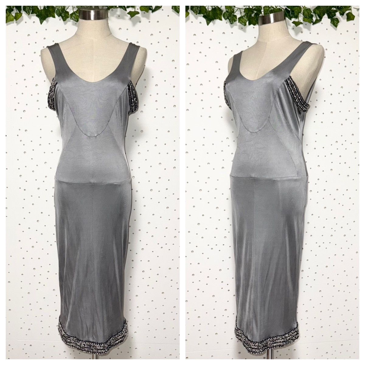 Chanel Genuine Chanel Trimmed Sleeveless Dress 40 Shiny Silver Gray Size M / US 6-8 / IT 42-44 - 5 Thumbnail