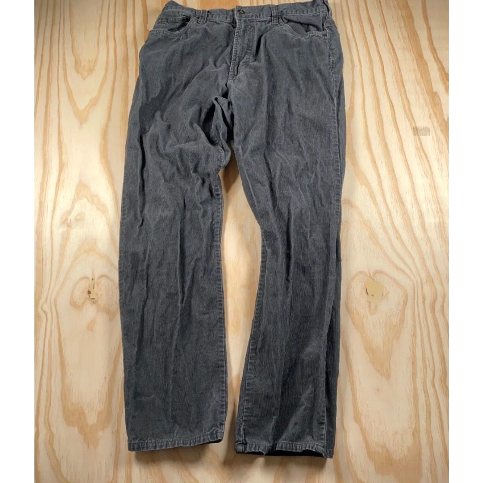 Vintage VINTAGE Falls Creek Men's Straight Leg Corduroy Pants 34x30.5 Dark Gray Y2K Retro Punk Skater Size US 33 - 2 Thumbnail