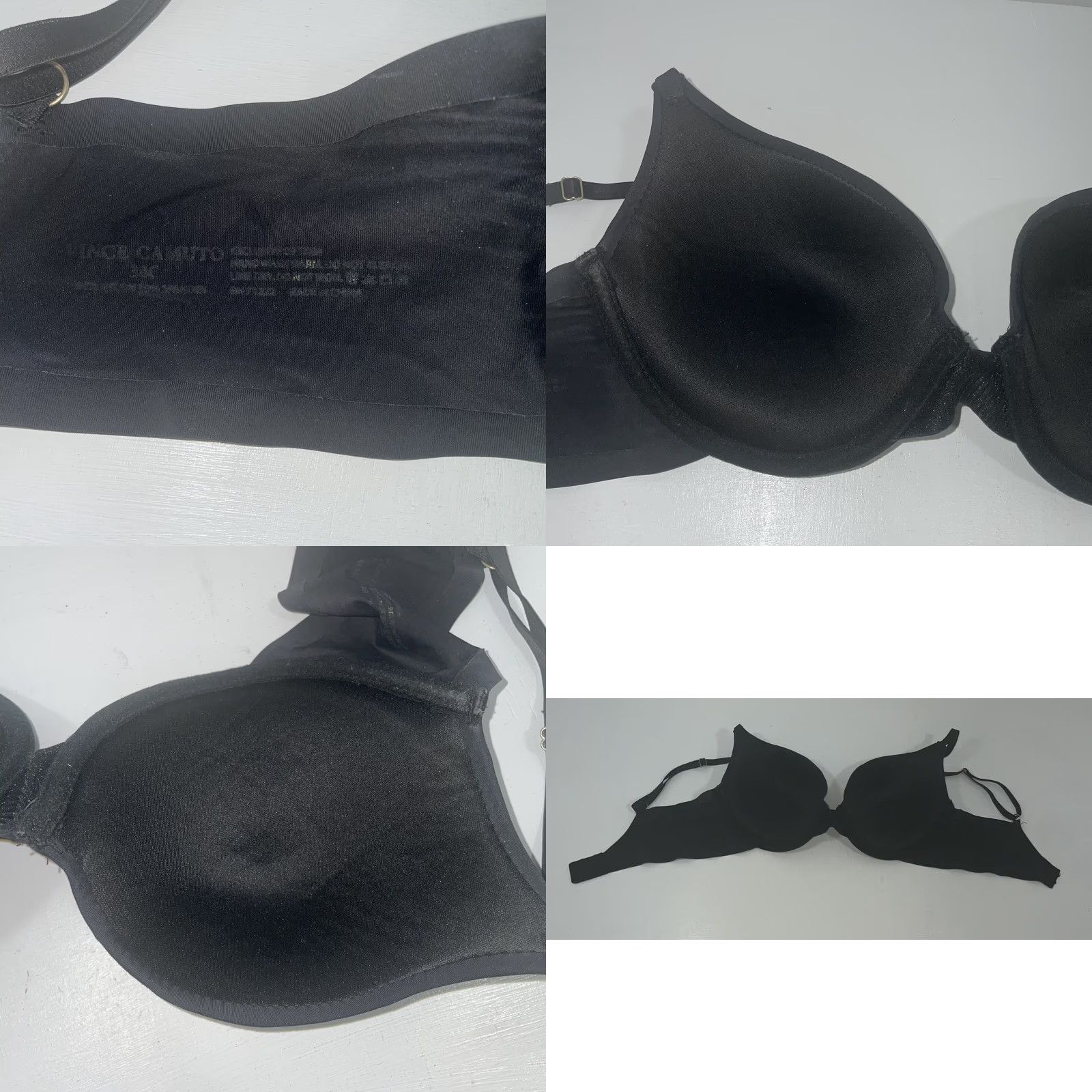 Vince Camuto Vince Camuto Bra 38C Black Underwire Nylon Spandex Solid T-Shirt Adjustable Strap Womens Mens Girls Size ONE SIZE - 8 Thumbnail