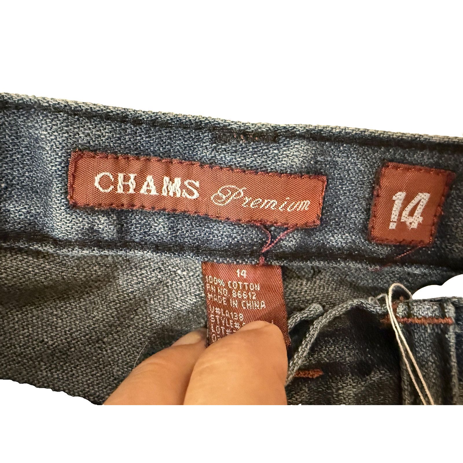 & Other Stories Chams Jeans Girls Size 14 Skinny Slim 506 Distressed Y2K Size 36" / US 14 / IT 50 - 3 Thumbnail