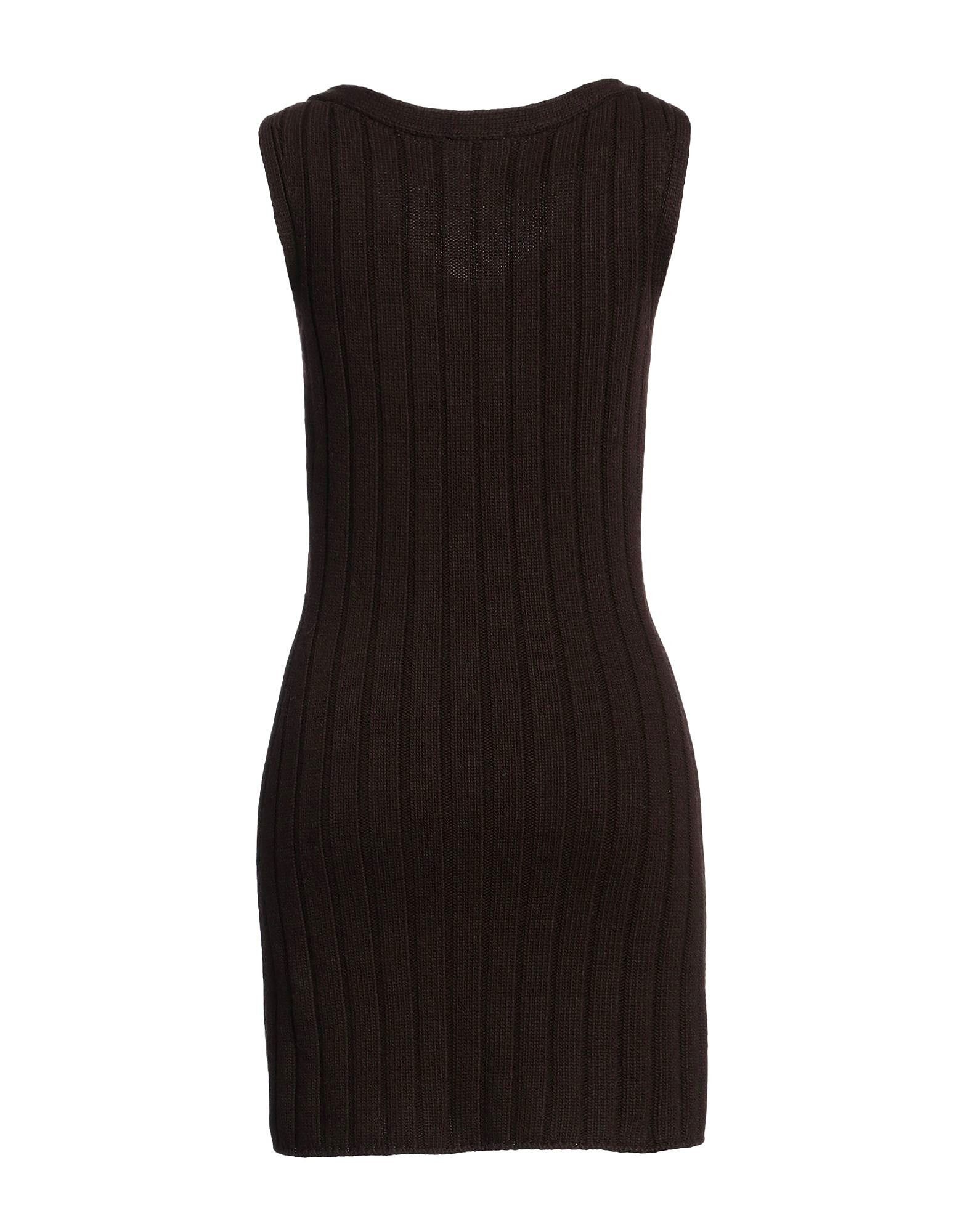 Salvatore Ferragamo o1s1rm0924 Knitted Mini Dress in Dark Brown Size M / US 6-8 / IT 42-44 - 2 Thumbnail