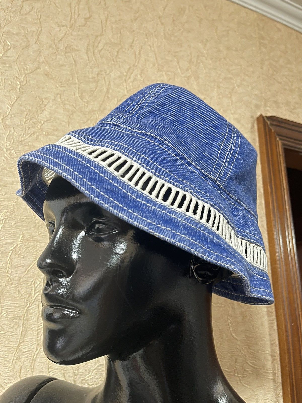 Vintage Vintage 90s bucket hat blue jean Size ONE SIZE - 1 Thumbnail