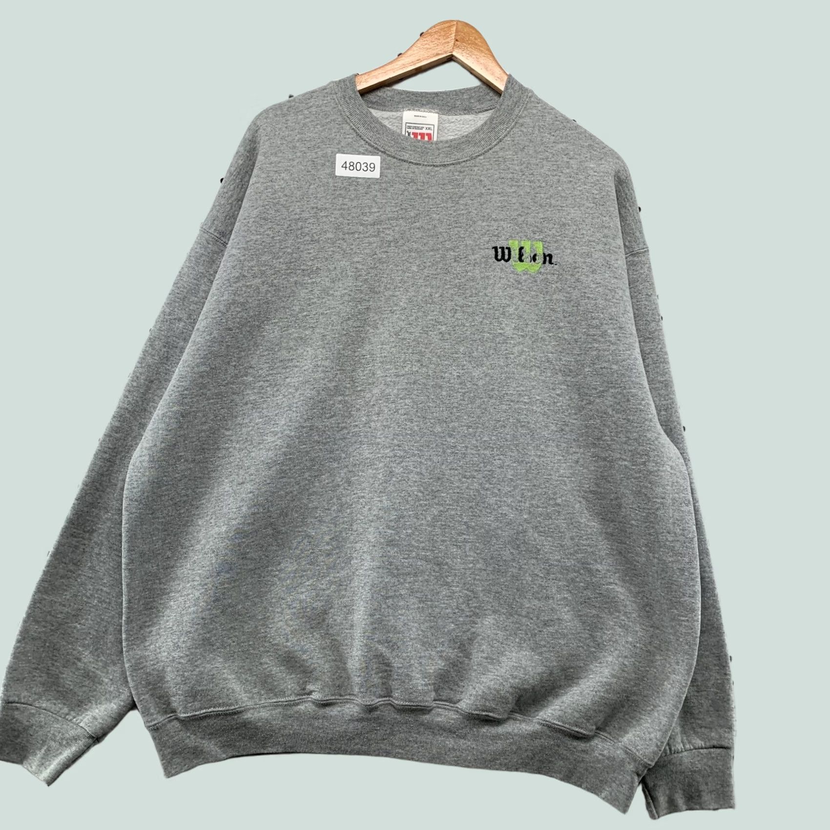 Wilson VINTAGE Wilson Sweatshirt Mens 2XL Gray Green Logo Crewneck Fleece USA Size US XXL / EU 58 / 5 - 1 Thumbnail