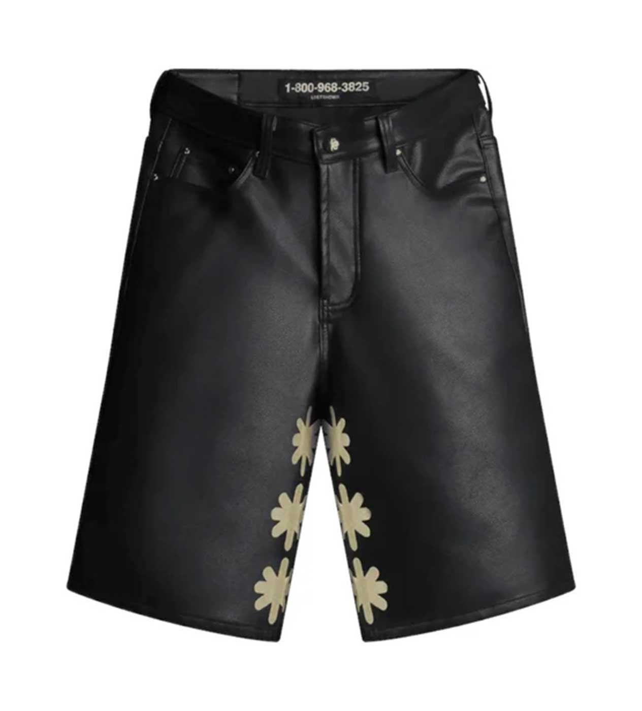 Lost Shdws Leather Shorts Black/Bone