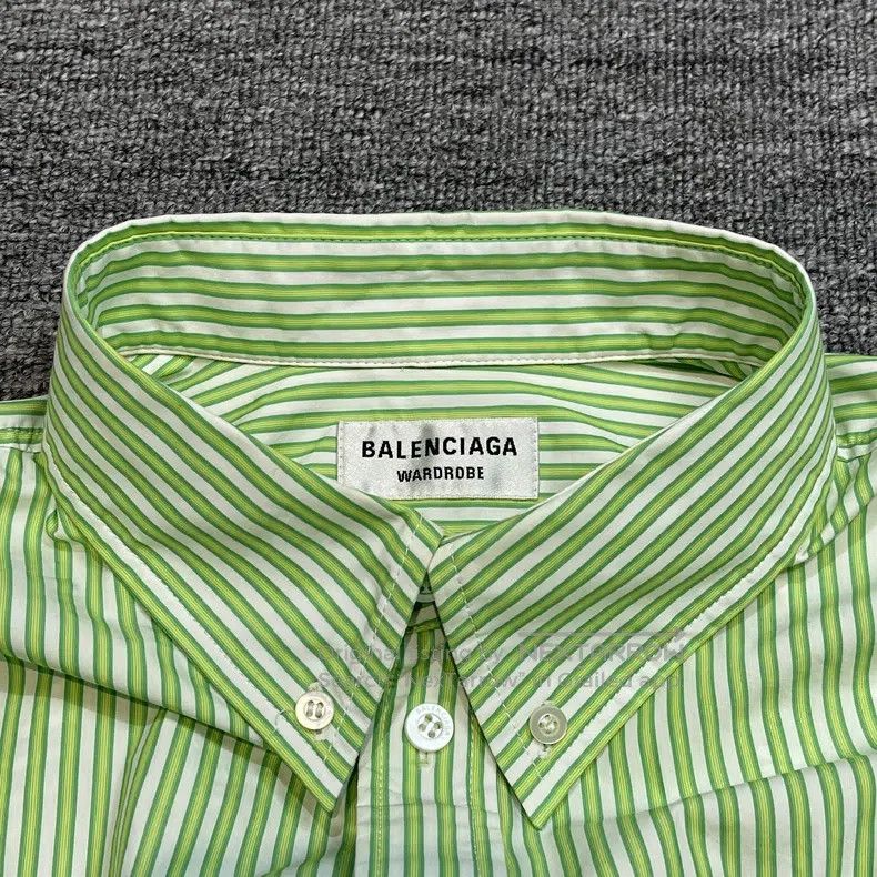 Balenciaga Balenciaga Grass Green Striped Shirt Size XS / US 0-2 / IT 36-38 - 3 Thumbnail