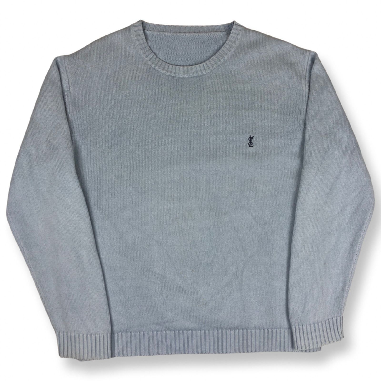 Yves Saint Laurent YSL Sweater Logo Blue Size US L / EU 52-54 / 3 - 1 Thumbnail