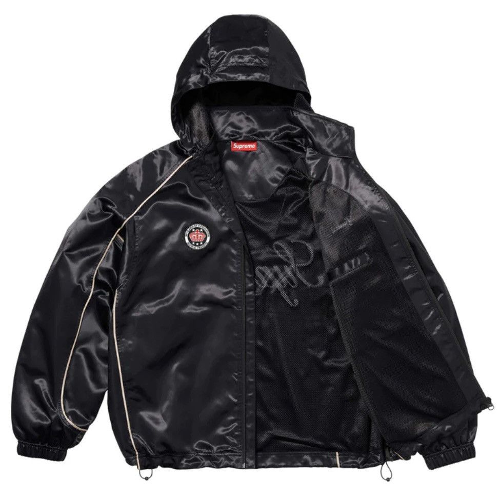 Supreme Brand New Supreme SS24 Black Satin Hooded Track Jacket ...