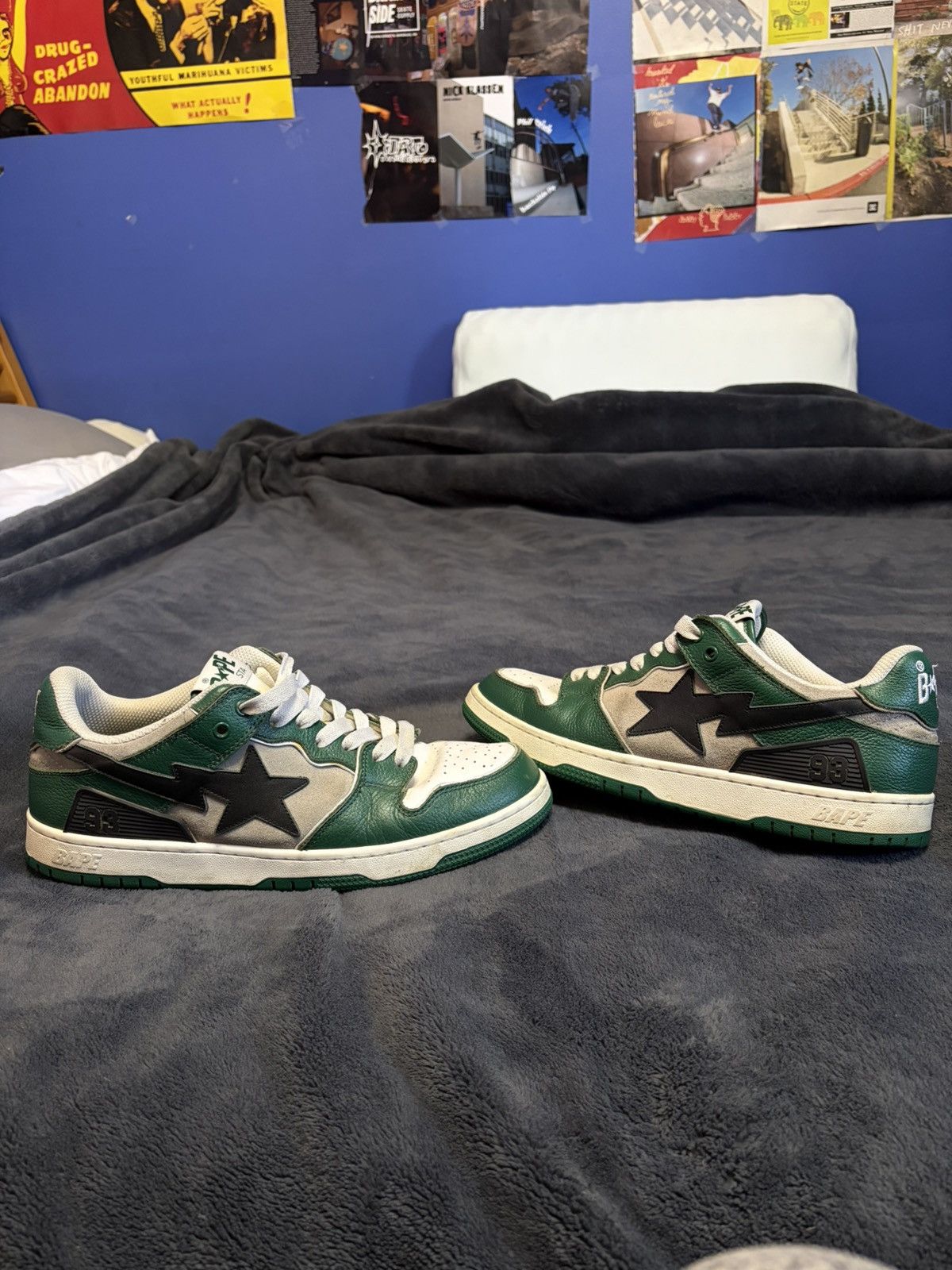 Bape Bapesta Sk8sta Green Grey Size US 11 / EU 44 - 6 Thumbnail