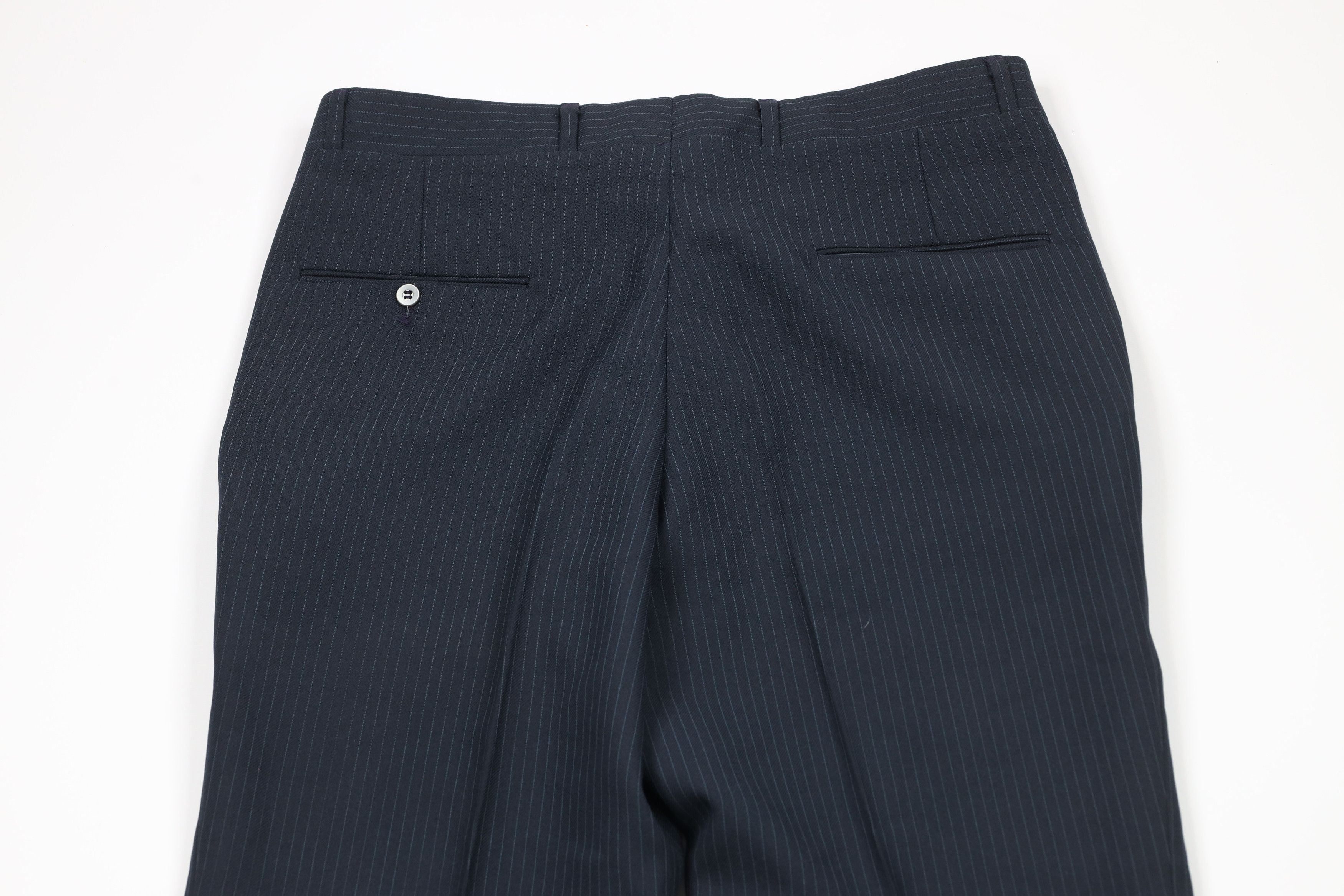 Vintage Vintage 70s Streetwear Knit Flared Wide Leg Chino Pants Navy Size US 34 / EU 50 - 11 Thumbnail