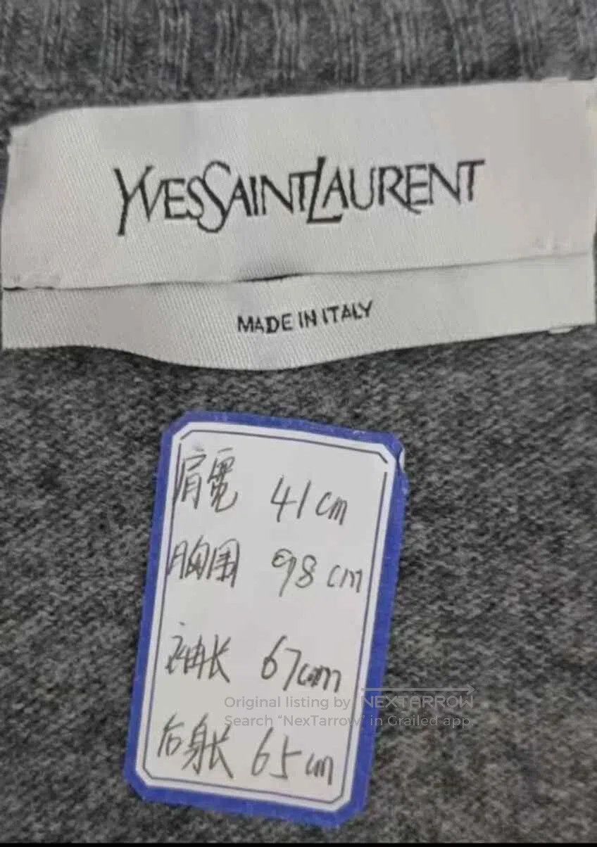 Saint Laurent Paris YSL Gray Wool Cable Knit Sweater. Size US S / EU 44-46 / 1 - 3 Thumbnail