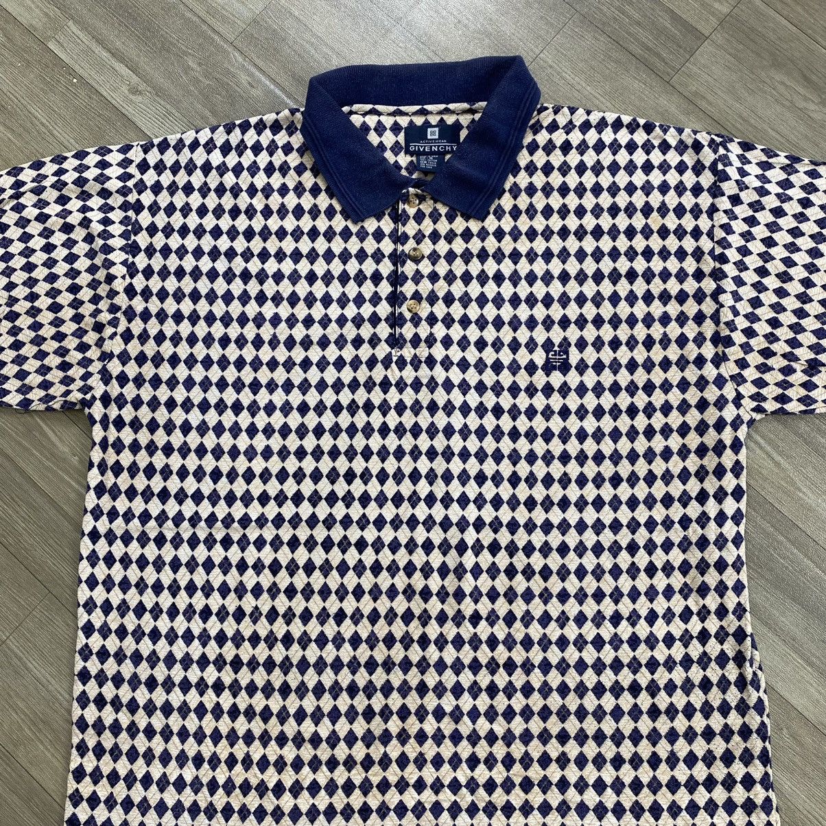 Givenchy 90s Vintage Givenchy Activewear Diamond Patterned Polo shirt Size US M / EU 48-50 / 2 - 2 Thumbnail