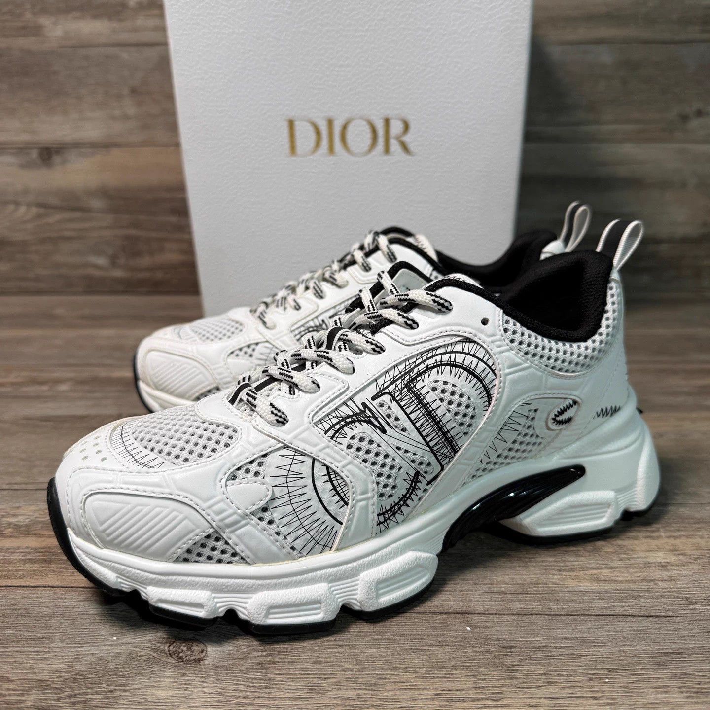 Dior DIOR CHRONO black and white trainers 36 Size US 5 / IT 35 - 1 Thumbnail