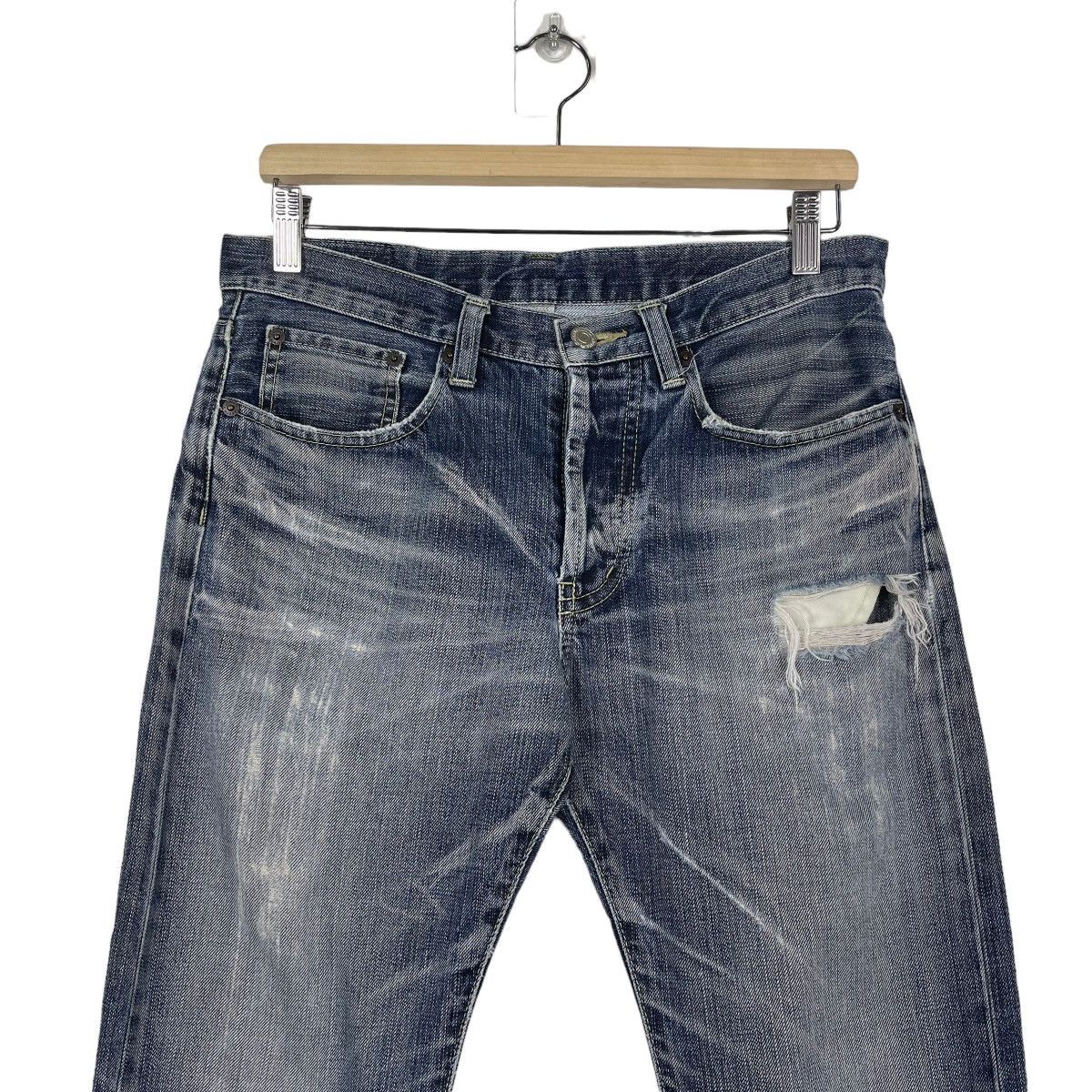 Hysteric Glamour Takeo Kikuchi Ripped Denim Flare Jeans Size US 32 / EU 48 - 3 Thumbnail