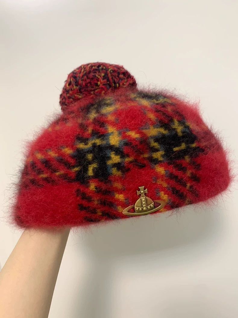 Vivienne Westwood Vivienne Westwood Red checkered hat with metal label and o Size ONE SIZE - 1 Thumbnail