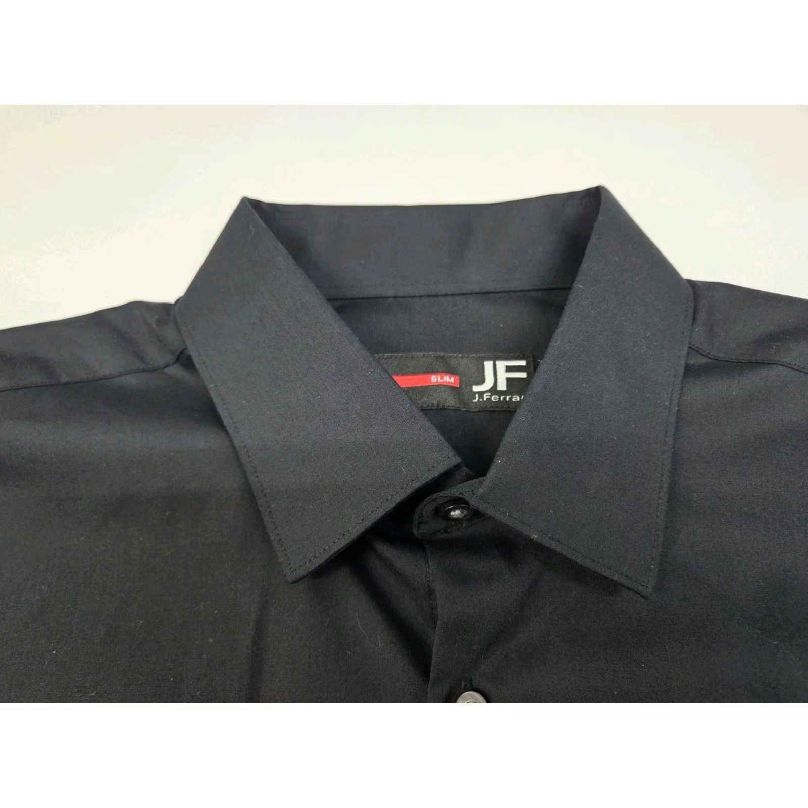 Vintage NWT J.Ferrari Mens Long Sleeve Slim Fit Black Shirt Size L 16-16.5/32-33 #8010 Size US L / EU 52-54 / 3 - 2 Thumbnail