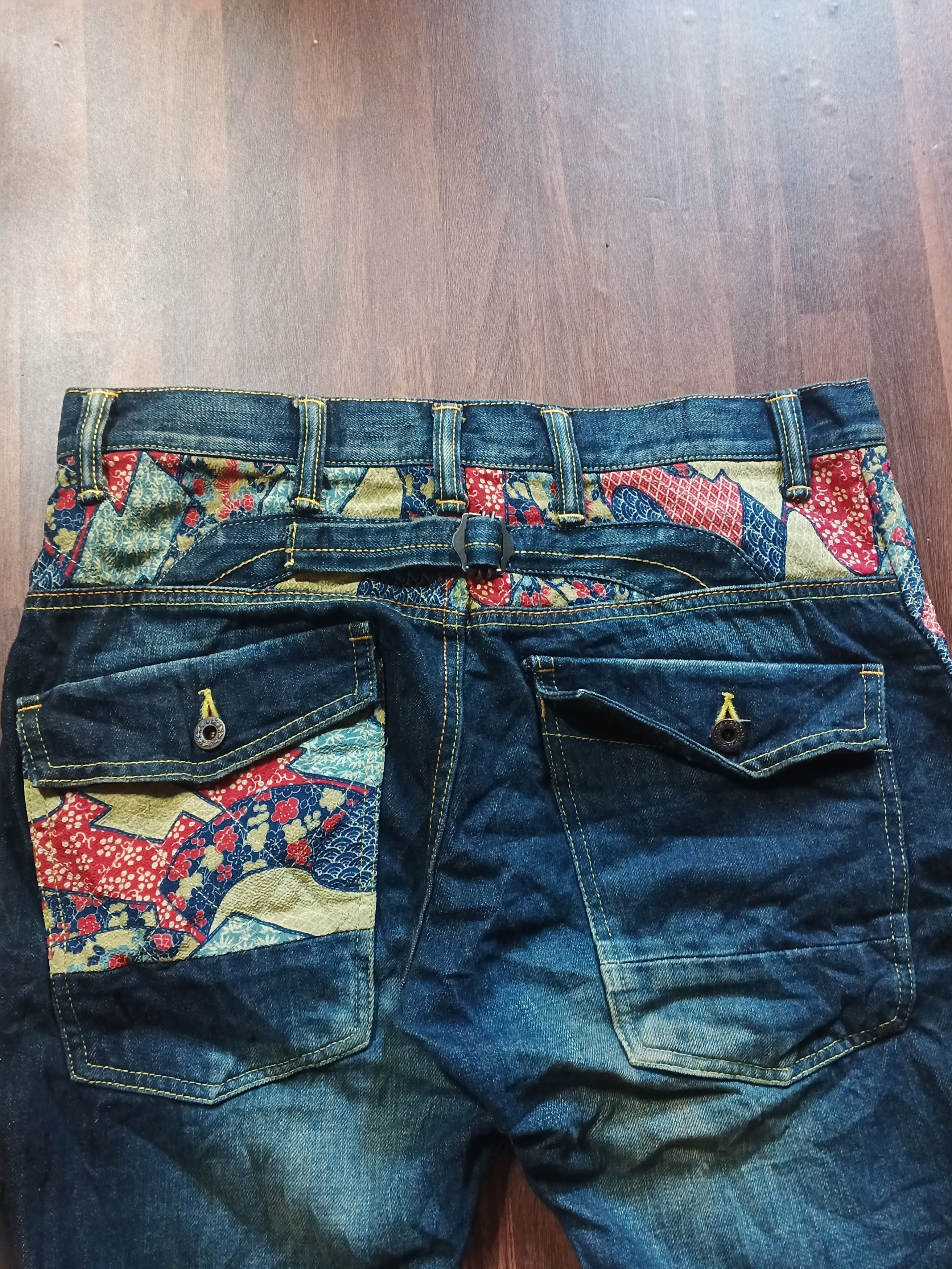 If Six Was Nine × Japanese Brand Rare Vintage Chaka Japan Motif patchwork denim kapital Pants Size US 34 / EU 50 - 5 Thumbnail