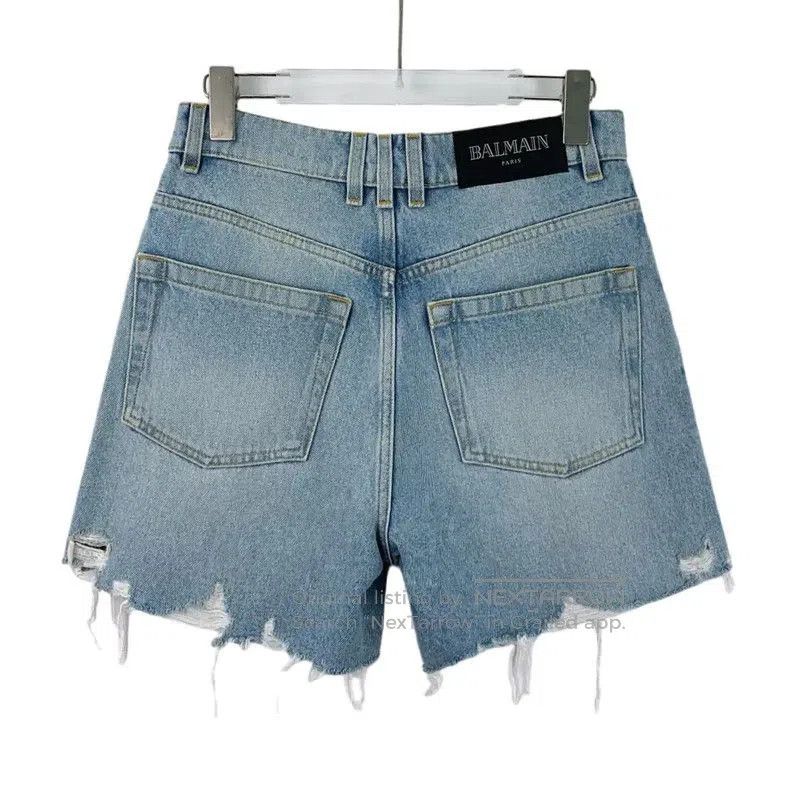Balmain Balmain Blue Cotton Women's Shorts . Size 23" - 2 Thumbnail