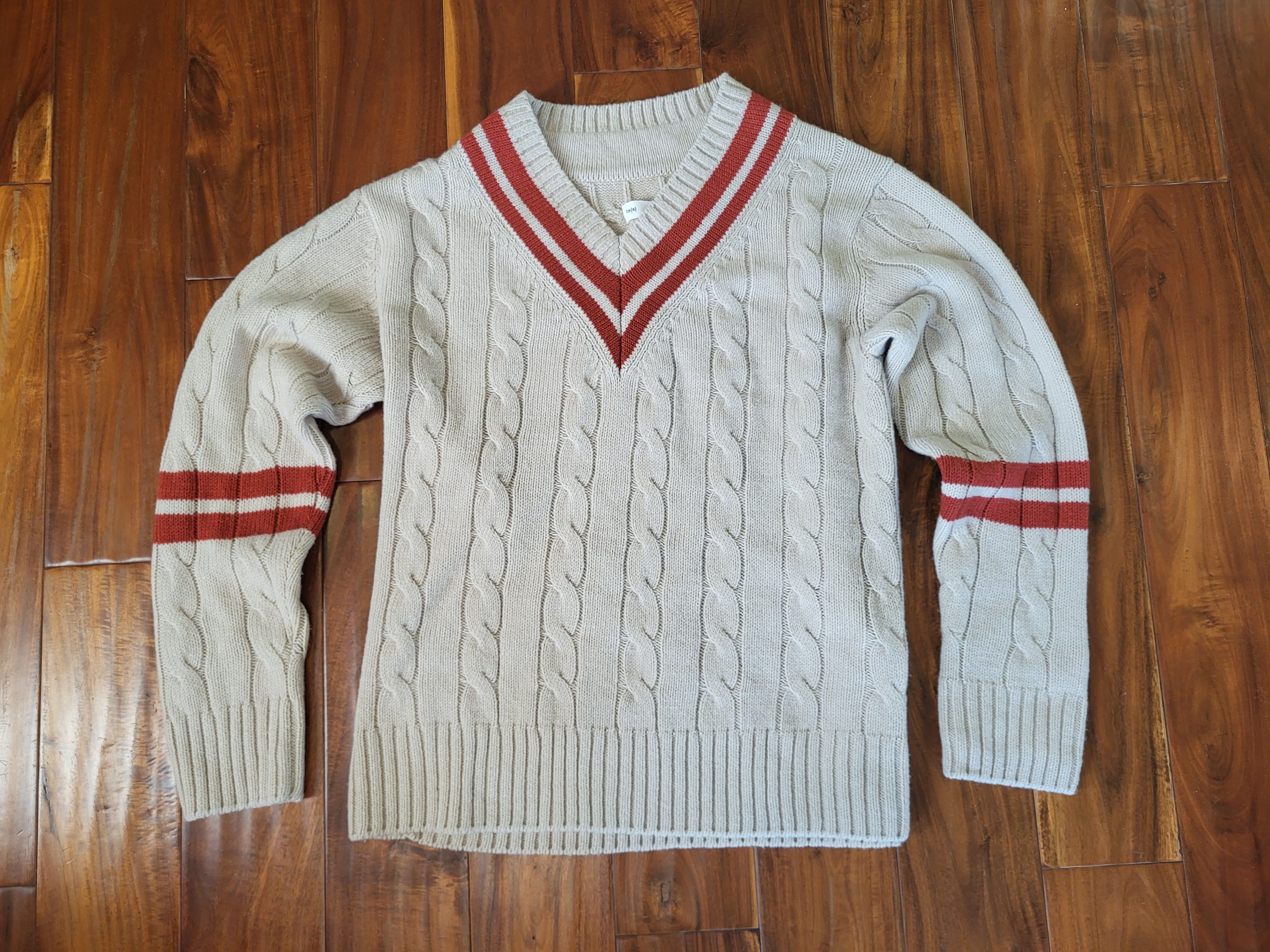 Image of Ts S Ts(S) Elbow Lined Cricket Sweater - Beige, Men's (Size Small)