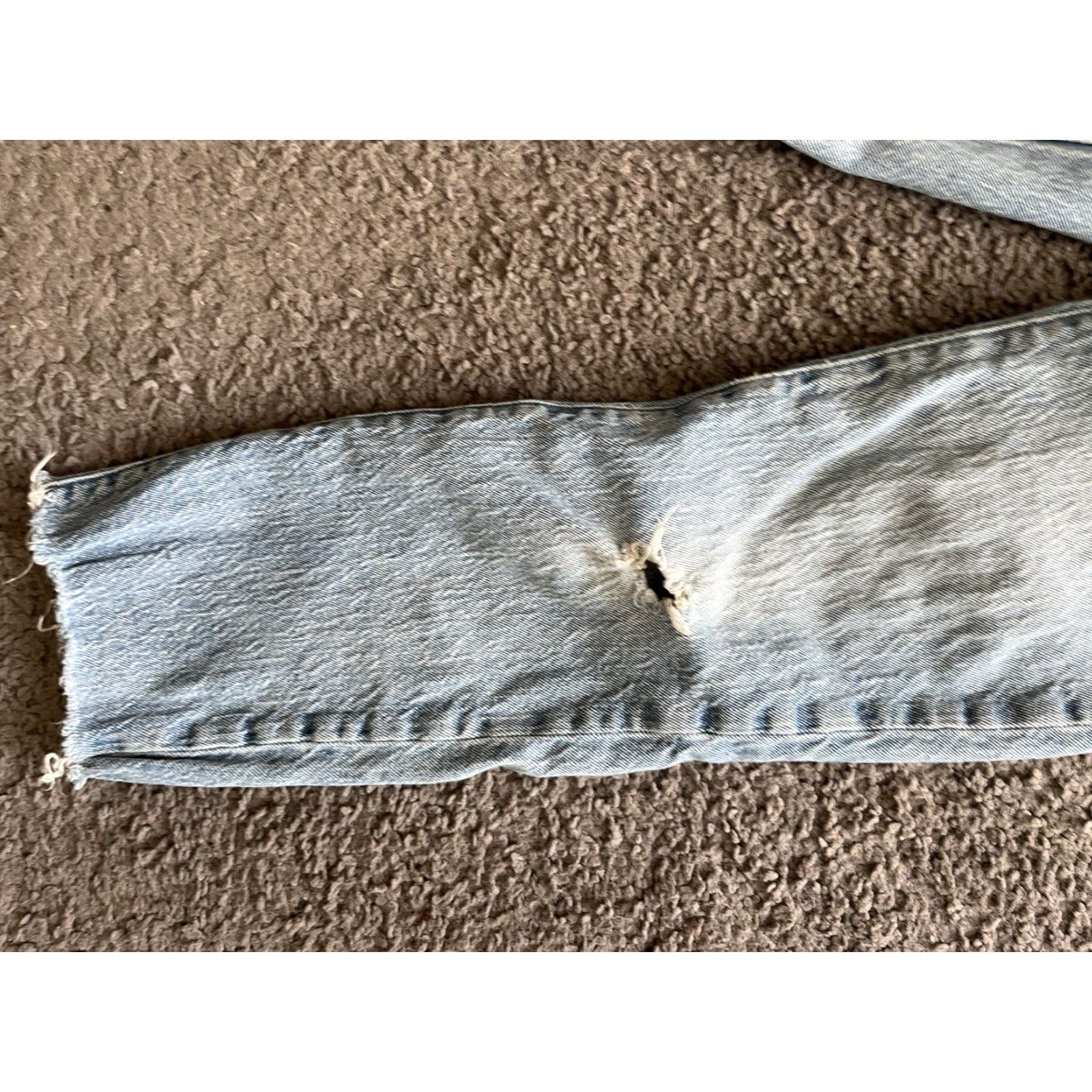 Madewell Madewell Jeans Womens Blue 25x25 Stretch Raw Hem Cut Off Distressed Regular Size 25 Color Blue Size 42" / US 20 - 5 Thumbnail