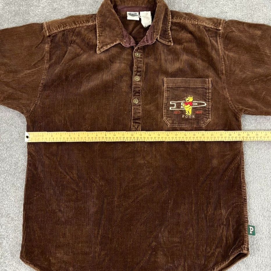 Disney VINTAGE Disney Winnie The Pooh Polo Shirt Men's XL Brown Corduroy Embroidered Short/Long Sleeve Button-Up Classic Casual Apparel Size US XL / EU 56 / 4 - 6 Thumbnail
