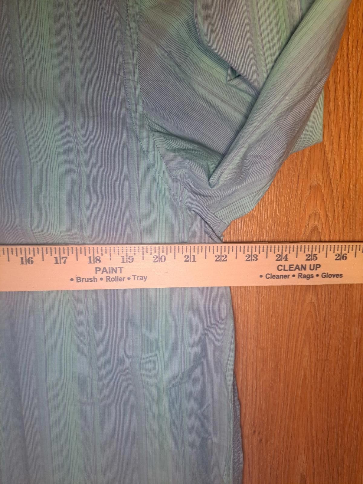 Ike Behar Ike Behar Button Up Dress Shirt Mens Large Green Cotton Size 42R - 7 Thumbnail