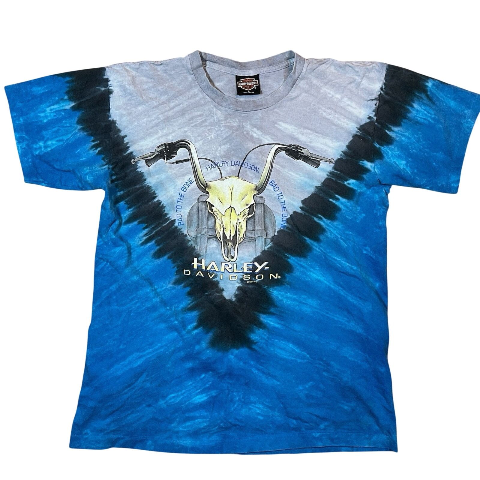 Harley Davidson VTG Harley Davidson Single Stitch T-Shirt 90s Skull Tie Dye Size US L / EU 52-54 / 3 - 1 Thumbnail