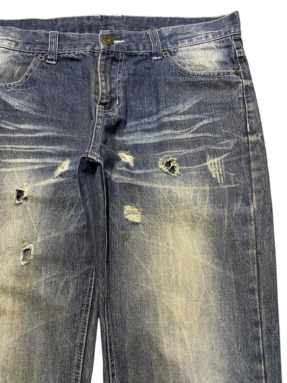 Replay Vintage Japanese Brand Mud Wash Distressed Loose Jeans Size US 33 - 6 Thumbnail