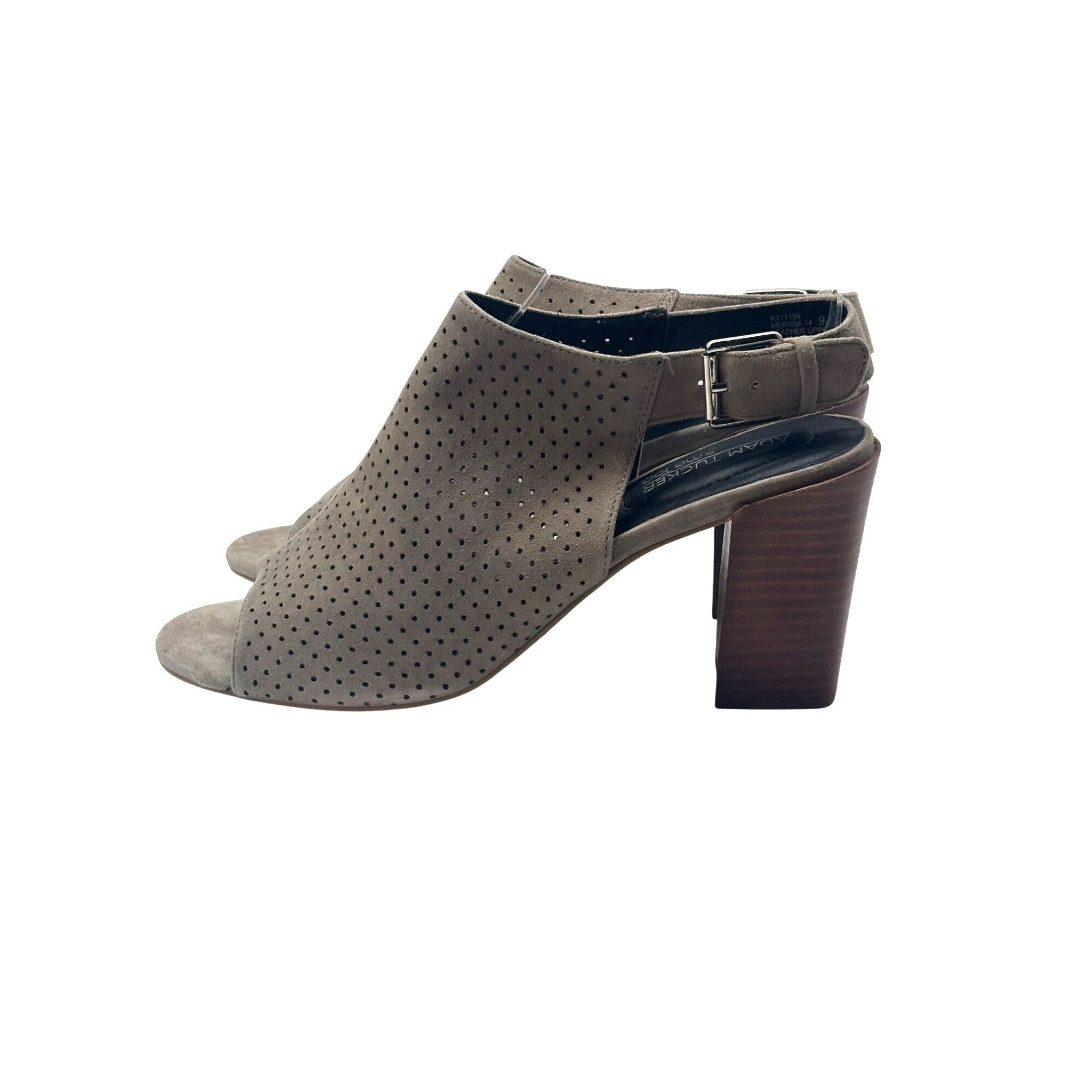 Other Adam Tucker Meridia Perforated Suede Sandal, 9.5, M, Taupe Size US 9.5 / IT 39.5 - 14 Thumbnail