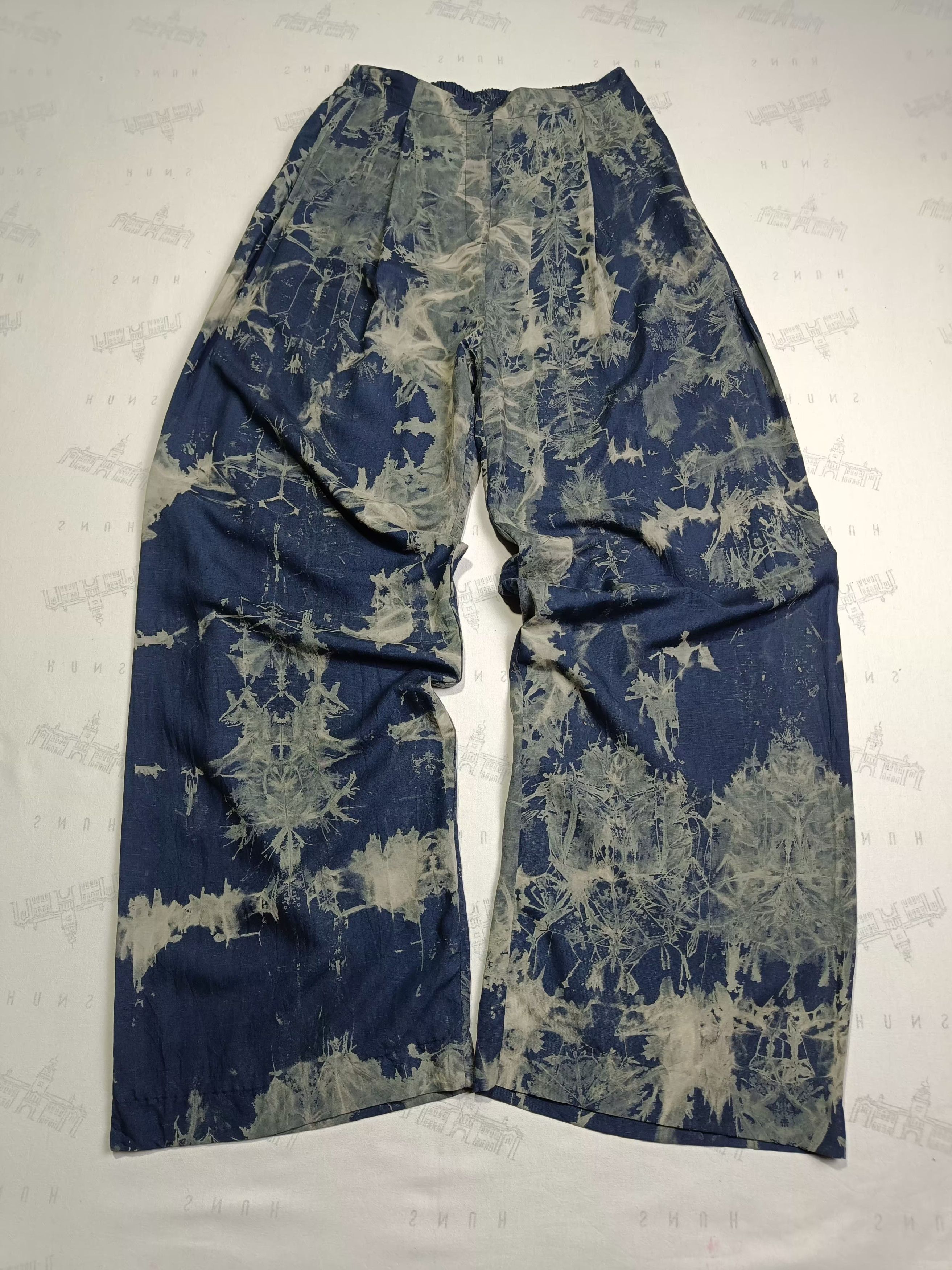 Bleach SICK🔥 Studio Table Baggy Bleach Tie-dye Rayon Slacks Size 26" / US 2 / IT 38 - 13 Thumbnail