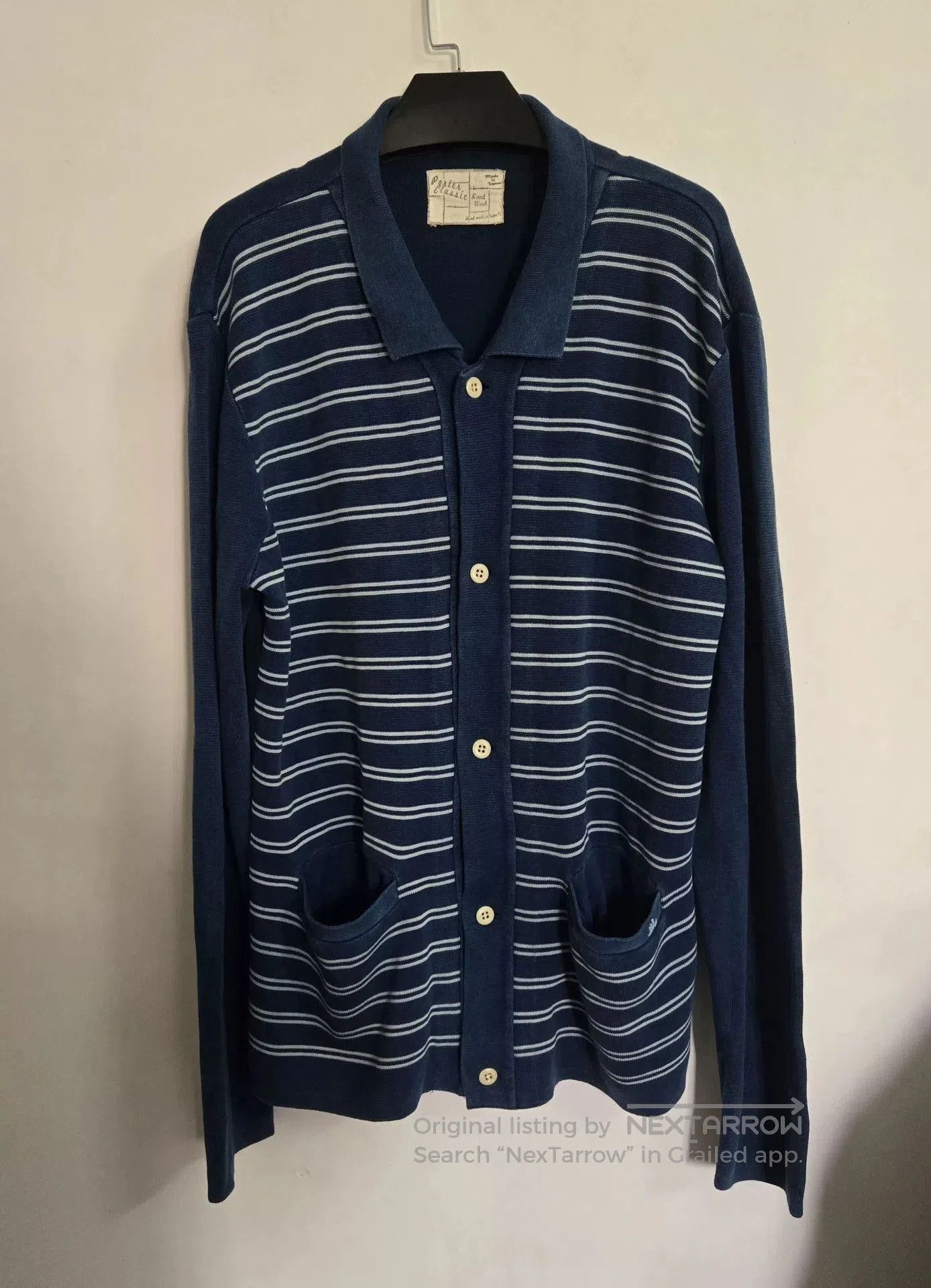 Porter Classic Porter Classic Indigo Knit Stripe Cardigan. Size US L / EU 52-54 / 3 - 1 Thumbnail