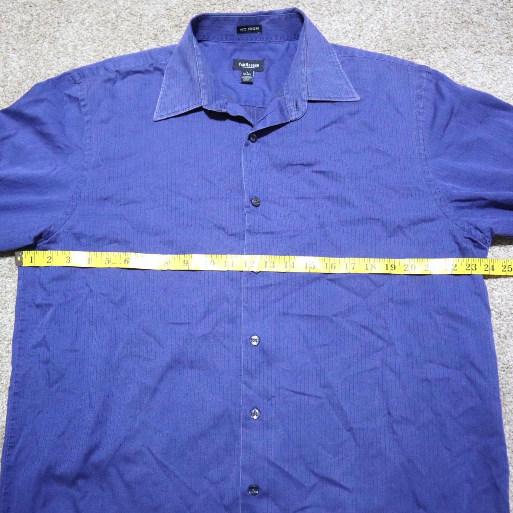 Van Heusen Van Heusen Shirt Button-Up Long Sleeve Mens Size L Color Multicolor 18.5 Slimming Classic Casual Size 42R - 4 Thumbnail