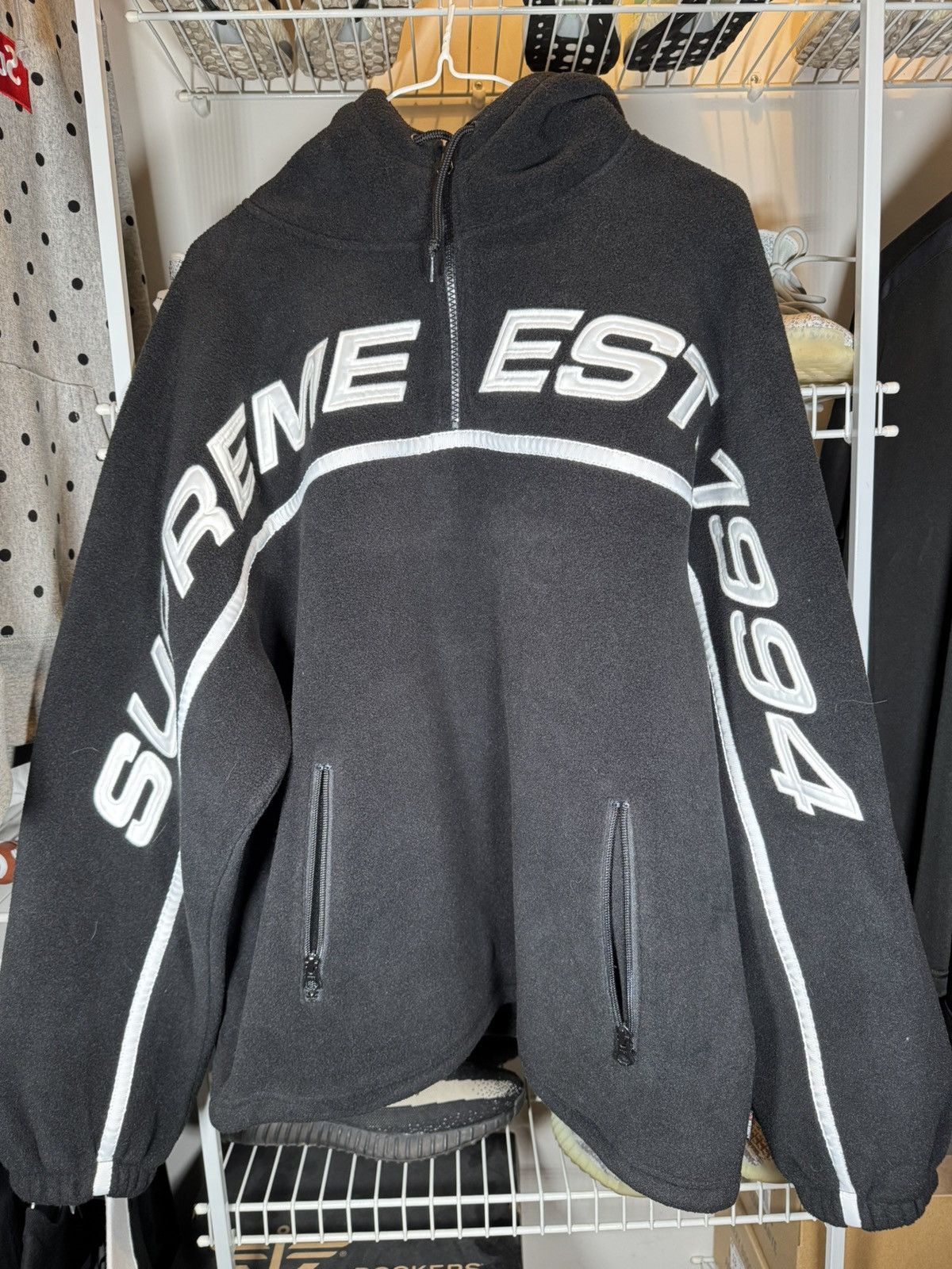 Supreme Polartec ブラックハーフジップフーディ Supreme × Polartec / シュプリーム × ポーラテック フェイス