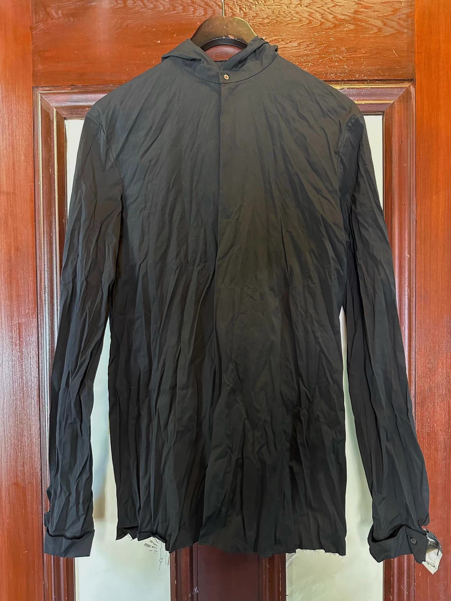 Ma+ m.a+ 17SS Black Hooded Fitted Shirt Ｑ25 Size US M / EU 48-50 / 2 - 1 Thumbnail