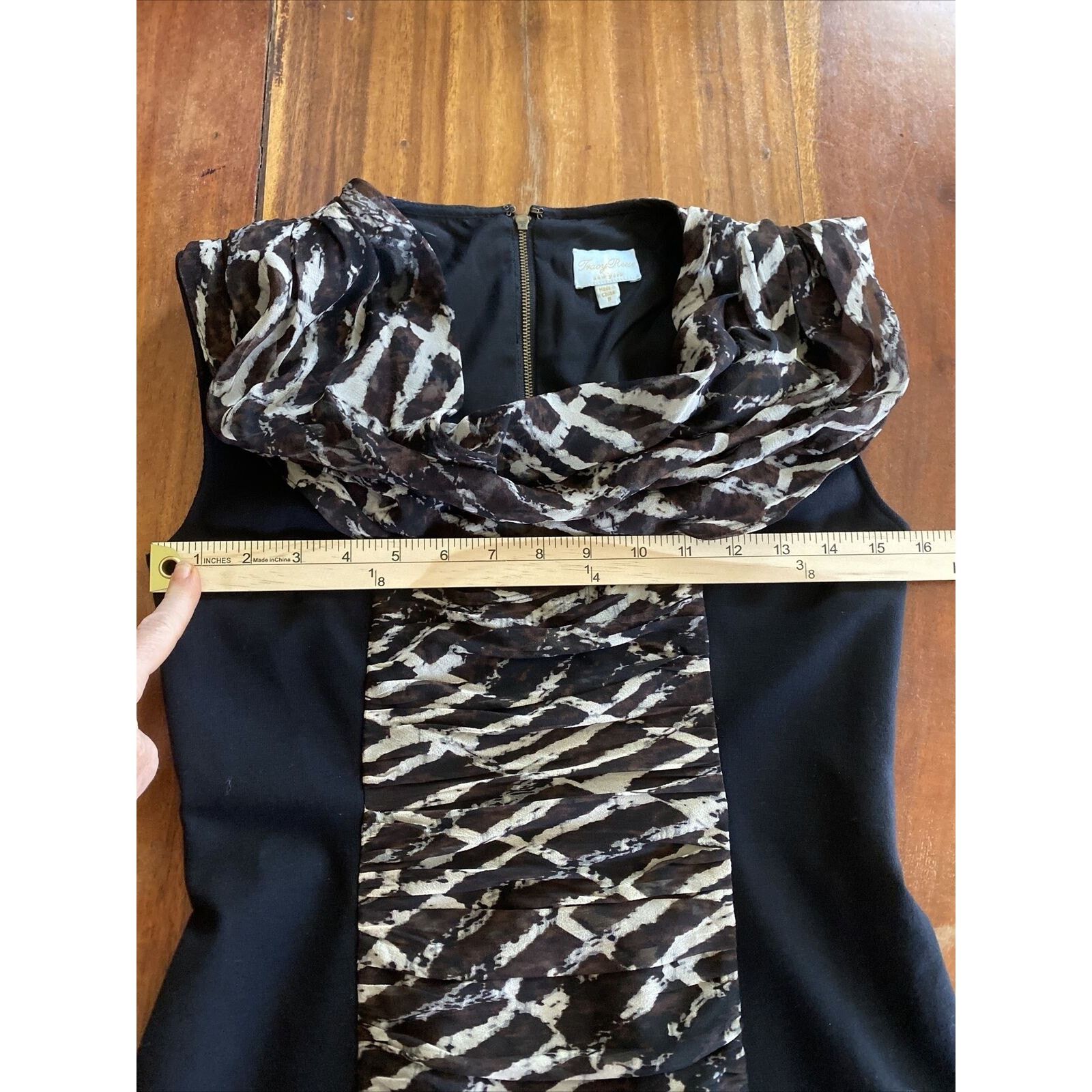 Anthropologie tracy reese Silk Dress animal Print With Black Sheath, 8 Size M / US 6-8 / IT 42-44 - 11 Thumbnail