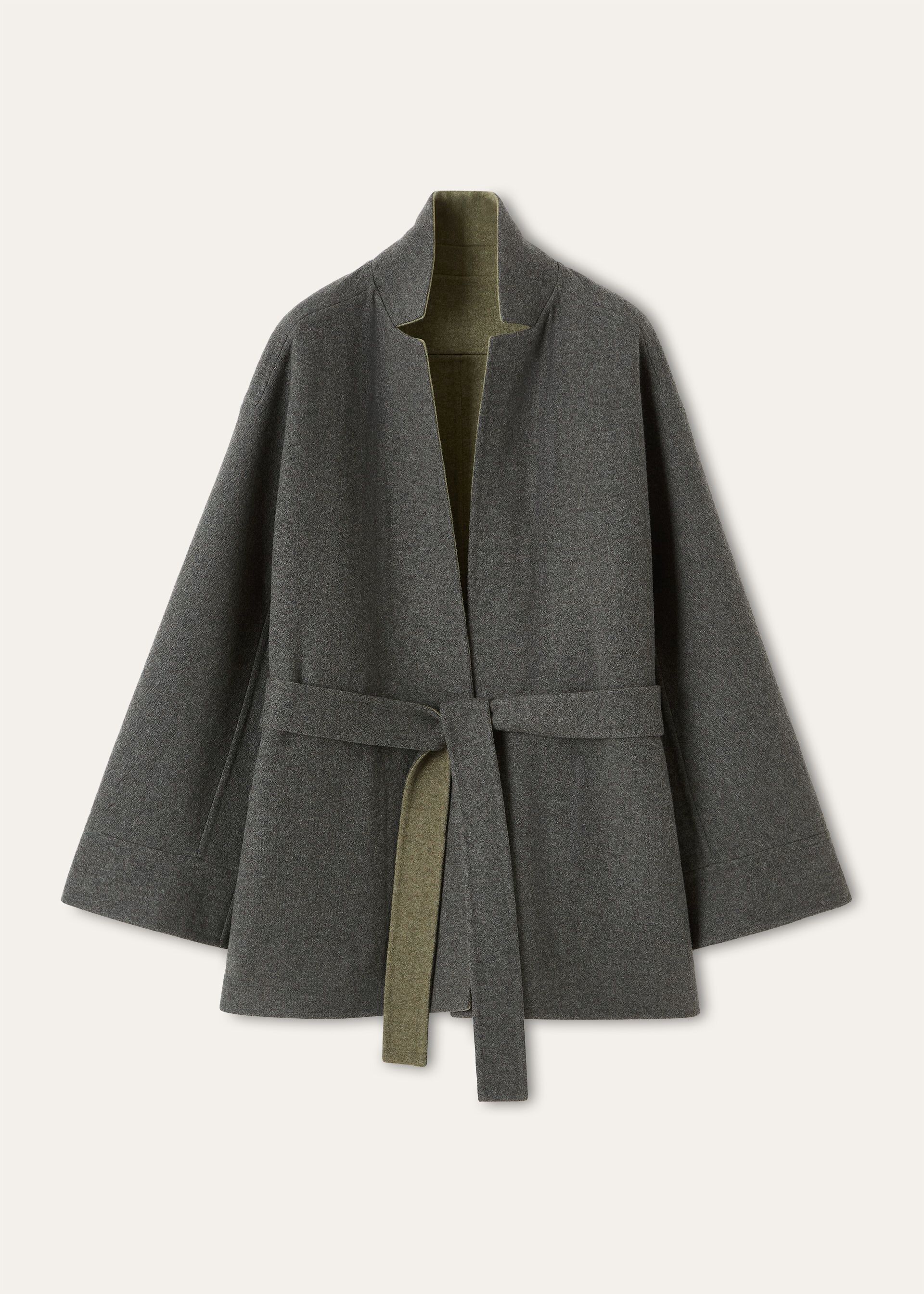 Loro Piana os11x0326 FAQ5813 Romy Coat in Grey/Sage Green Size L / US 10 / IT 46 - 1 Thumbnail