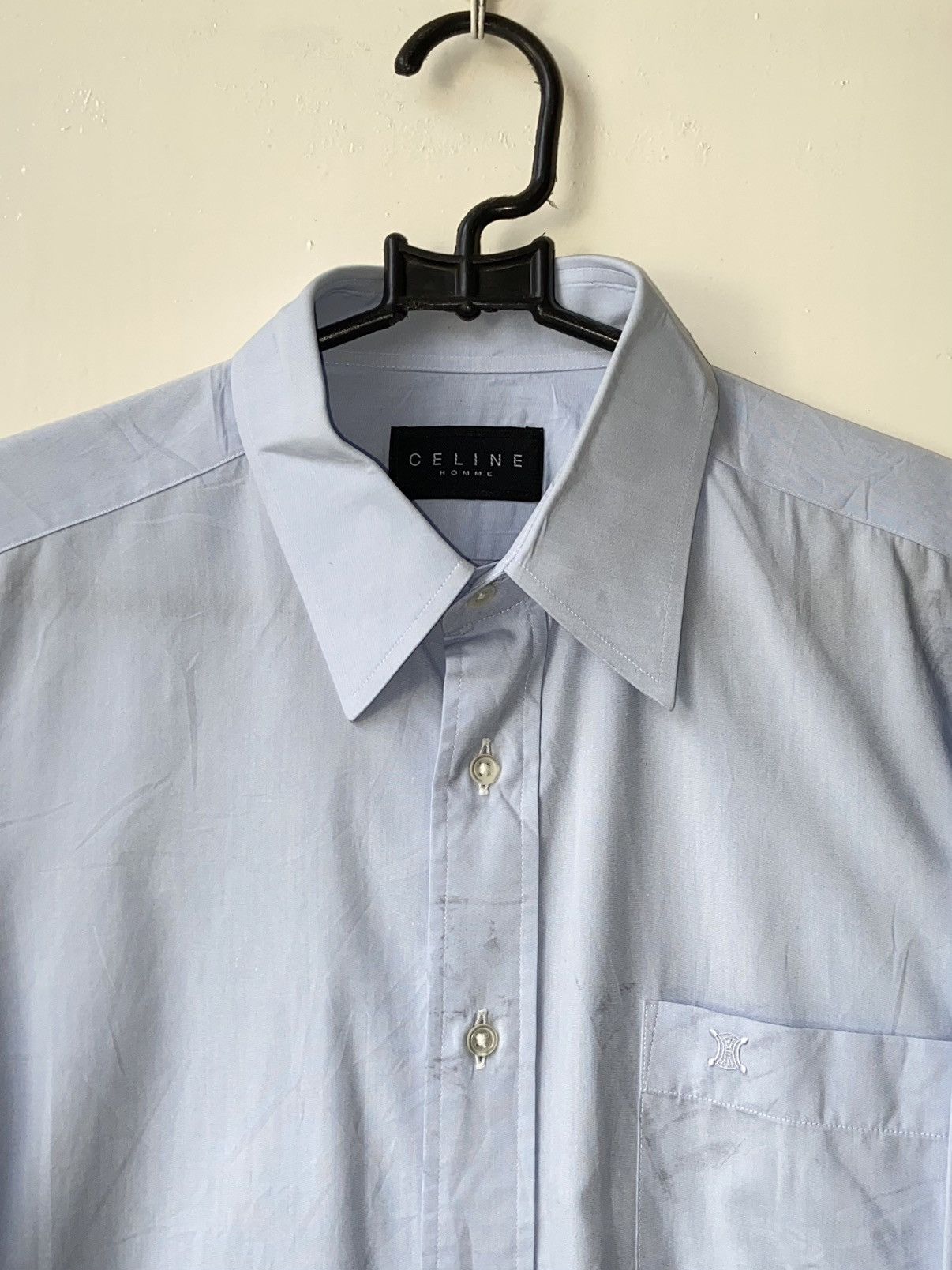 Celine CELINE HOMME Blue Shirt Size US S / EU 44-46 / 1 - 14 Thumbnail