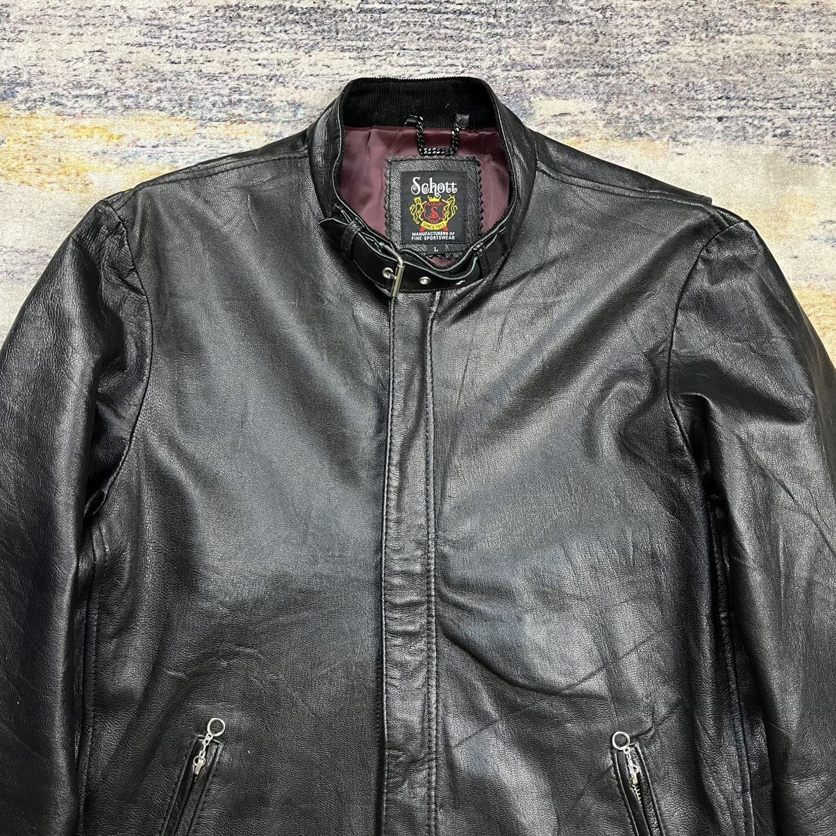 Schott Schott cafe racer biker leather jacket Size US L / EU 52-54 / 3 - 3 Thumbnail