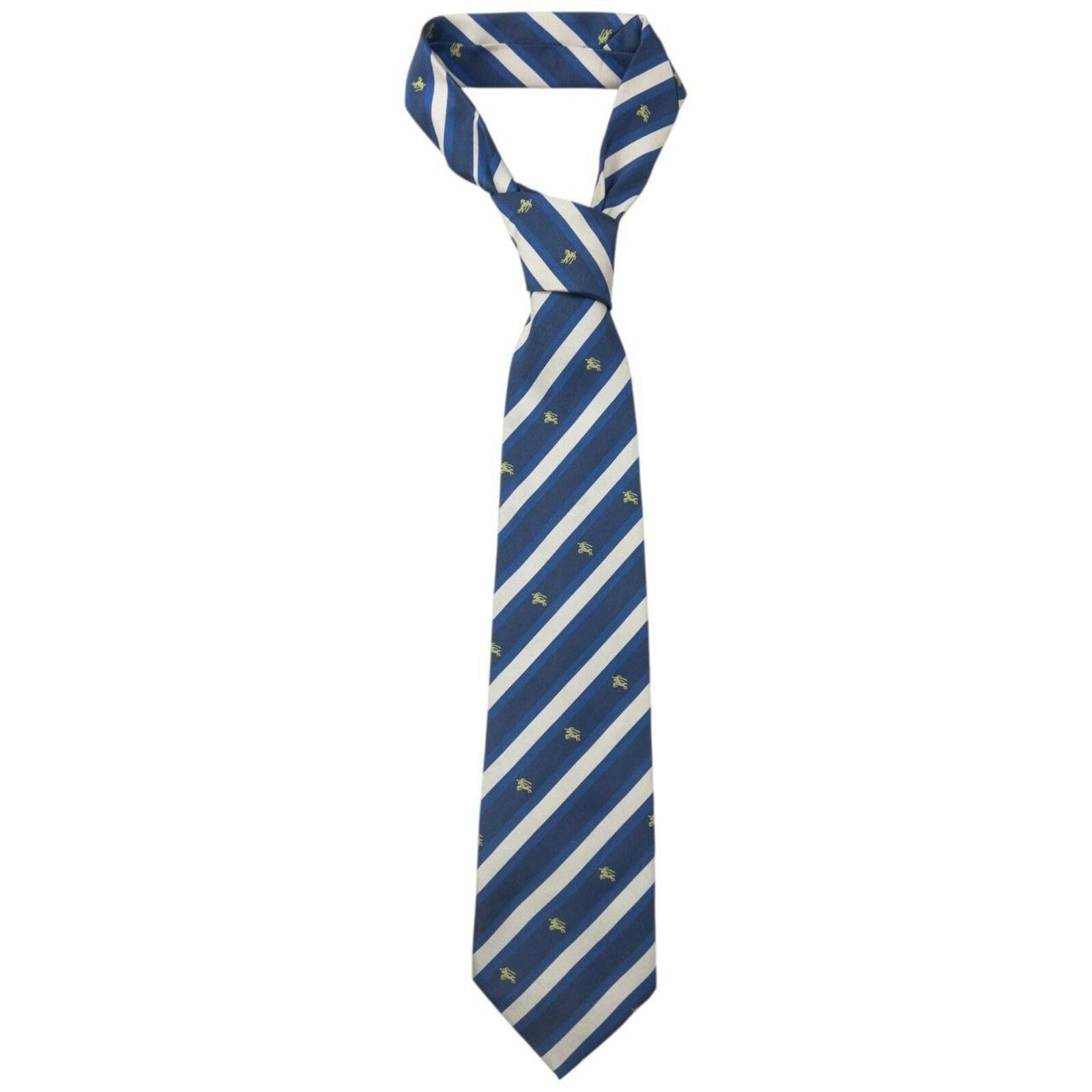 Burberry Vintage 2000s Burberry Monogram Striped Silk Tie Size ONE SIZE - 1 Thumbnail