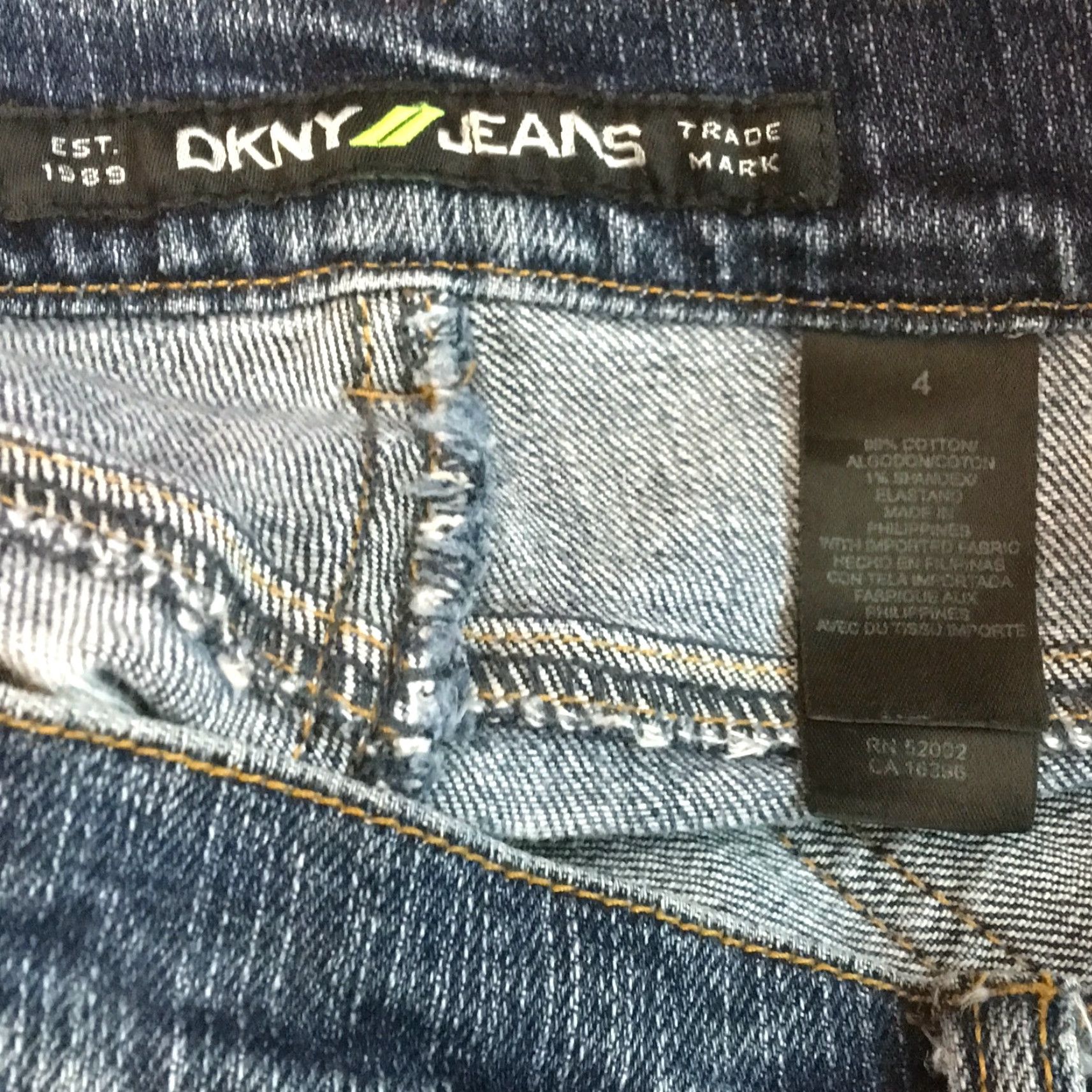 DKNY Dkny Jeans Bootcut Women Blue Denim Size 4 Regular Low Rise Stretch 31 in Inseam 5-Pocket Design Vintage No Size 27" / US 4 / IT 40 - 7 Thumbnail