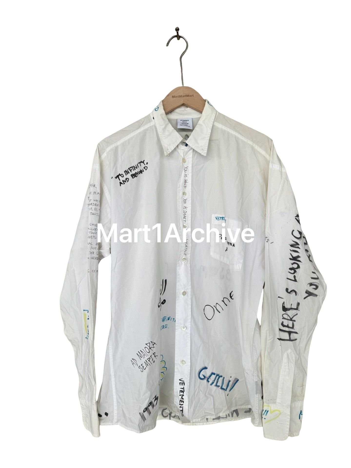 Vetements Vetements Graffiti Print Button Up Shirt Size XS Size US XS / EU 42 / 0 - 1 Thumbnail