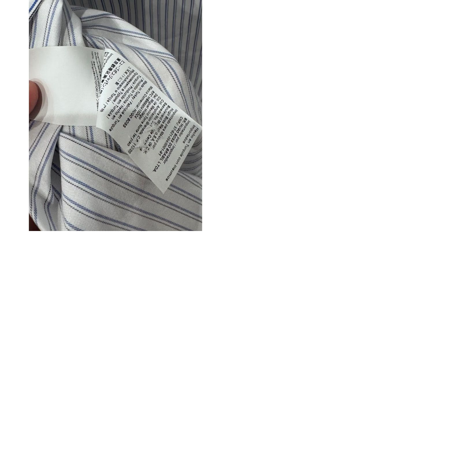Hugo Boss Hugo Boss Shirt Long Sleeve Blue White Stripe Small Slim 15 x 33/34 s Mens Size US S / EU 44-46 / 1 - 9 Thumbnail