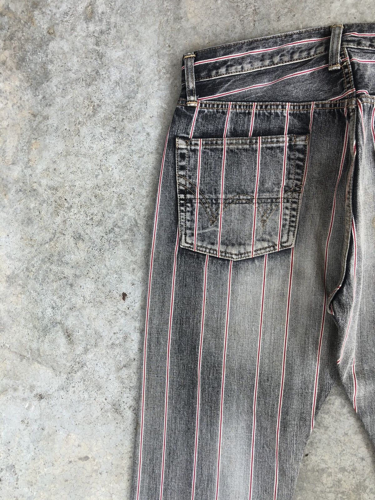 If Six Was Nine Japanese Edwin Flared Jeans Distressed Selvedge Hickory Size US 31 - 9 Thumbnail