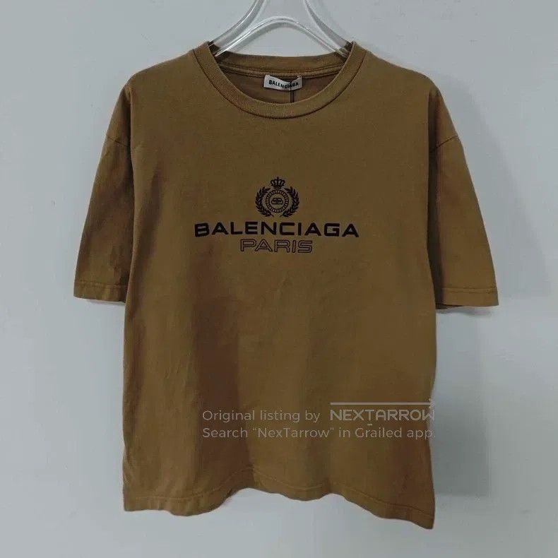 Balenciaga Balenciaga Khaki Crown Short Sleeve Size US S / EU 44-46 / 1 - 1 Thumbnail