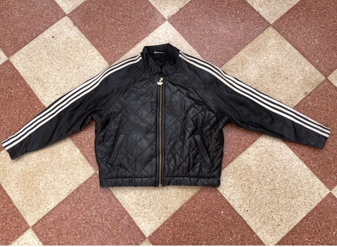 Adidas ADIDAS cropped leather jacket 80s Size L / US 10 / IT 46 - 2 Thumbnail