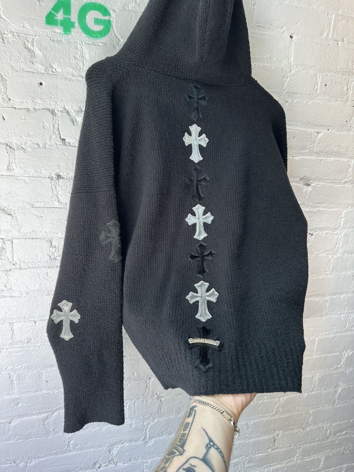 Chrome Hearts Chrome HEARTS 1/1 Cashmere VIP SPINE CROSS PATCH HOODIE Size US S / EU 44-46 / 1 - 3 Thumbnail