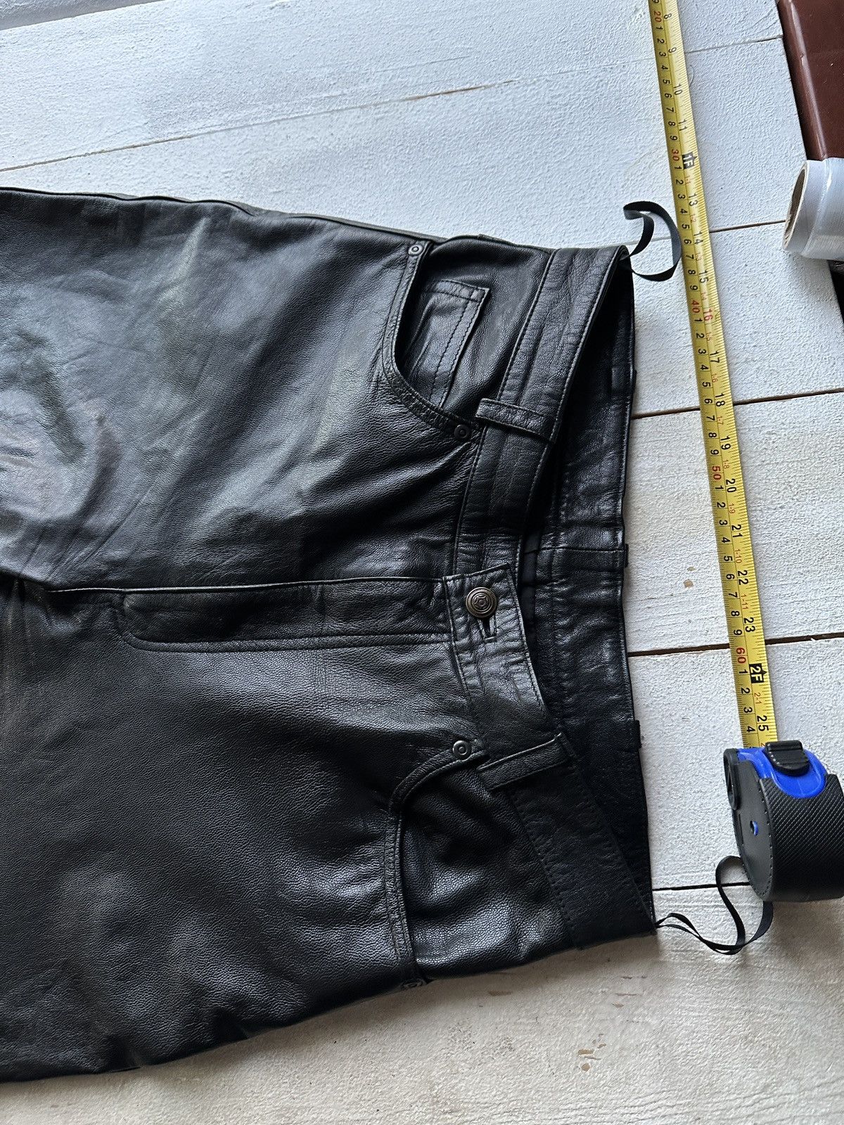 Leather 🚨GRAIL LEATHER PANTS RACING VNTG Cowboy Biker Leather Pants Size US 30 / EU 46 - 3 Thumbnail