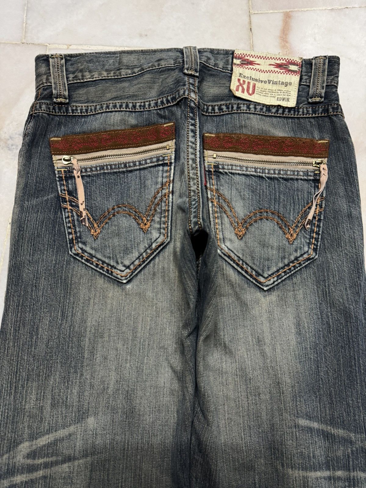 Edwin 💥BAGGY💥INSANE EDWIN EXCLUSIVE VINTAGE REPAIRED MUDWASH JEAN Size US 31 - 14 Thumbnail