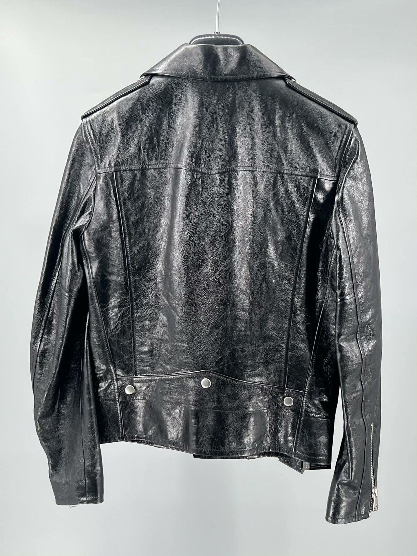 Yves Saint Laurent classic black leather biker jacket for men Size US M / EU 48-50 / 2 - 4 Thumbnail