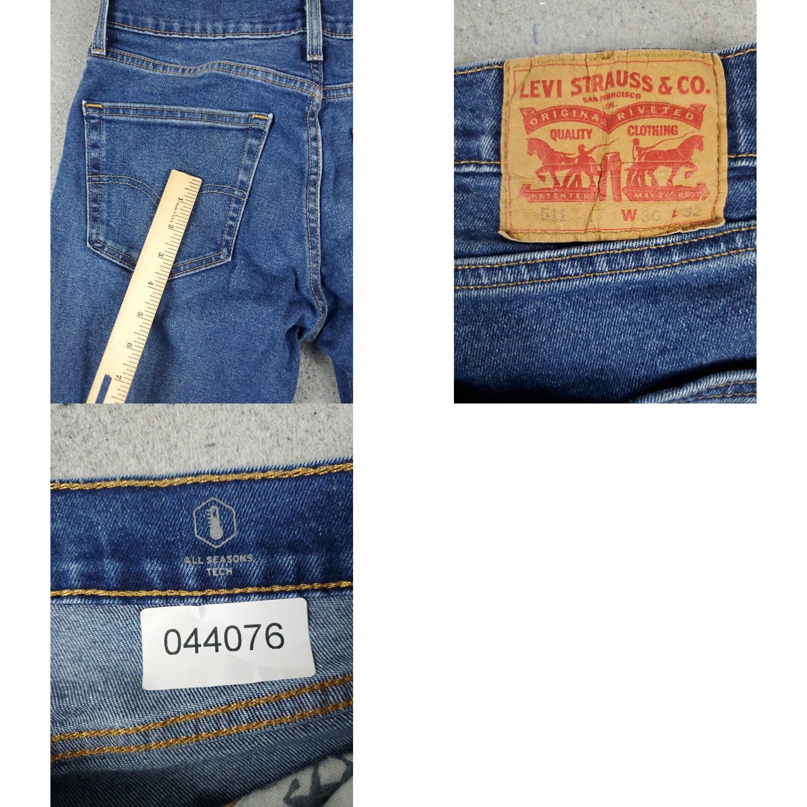 Levi's Levis 511 Jeans Mens 30x32 Blue Straight Leg Denim Pants Size US 30 / EU 46 - 8 Thumbnail